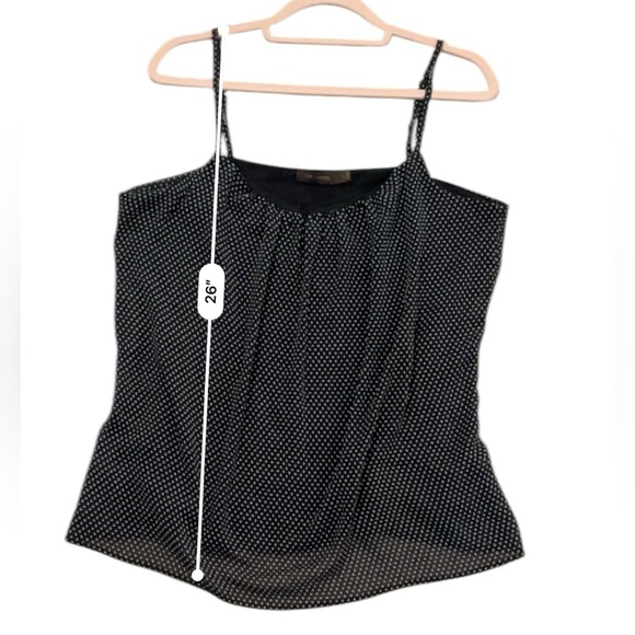 Y2K polka dot tank top sheer overlay black white XL - Picture 5 of 6